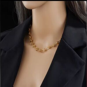 New! Gold Chain Necklace Necklace Bracelet Set